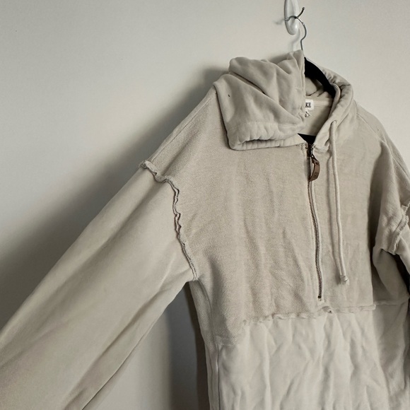 BKE Men’s Hoodie Sweatshirt Medium Beige Half-Zip Cotton - Picture 7 of 9